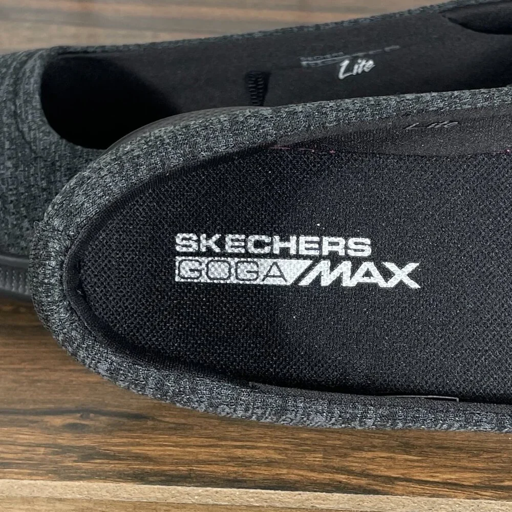 Skechers Go Step Lite Evoke Shoes Womens Size 6 Black Gray Comfort Slip Ons - Picture 10 of 13